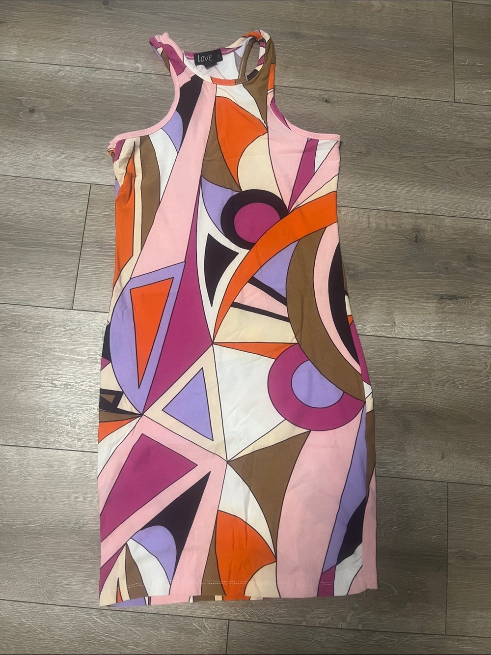 Love Multicolor Geometric Tank Dress — Pink, Purple & Orange